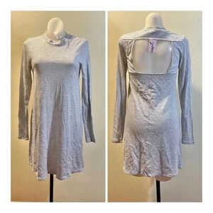 Dee Elle Size M Striped Mini Dress Cut-out Back Lightweight Waffle Casual NEW